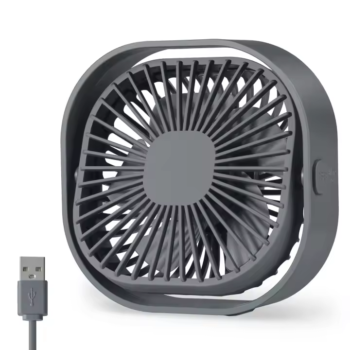 Mini ventilador silencioso USB para dormitorio Oficina Coche accesorios para el hogar, potente ventilador de cama silencioso con cable, 3 velocidades viento fuerte flujo de aire enchufar ventiladores - 1