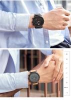 Reloj De Hombre MINI FOCUS Simple Gran Dial Multi-Función Movimiento Calendario Impermeable Correa De Cuero Negro Gris Café - details 12