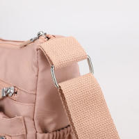 Bolso cruzado de hombro impermeable para mujer, bolso de mensajero informal, Color sólido negro y rosa - details 5