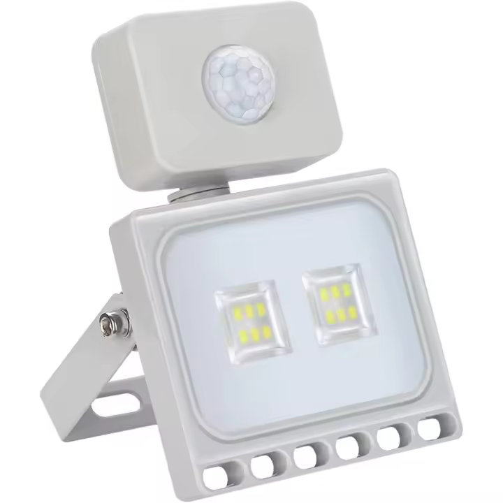 Foco LED con sensor de movimiento de 10 W, luces exteriores impermeables IP65, luces de seguridad blancas frías de 6000-6500 K, foco LED exterior para patio, jardín, terraza - 1