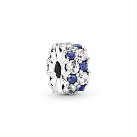 Charm Pandora Clip transparente y azul brillante Siliconado 799171C01 - 1