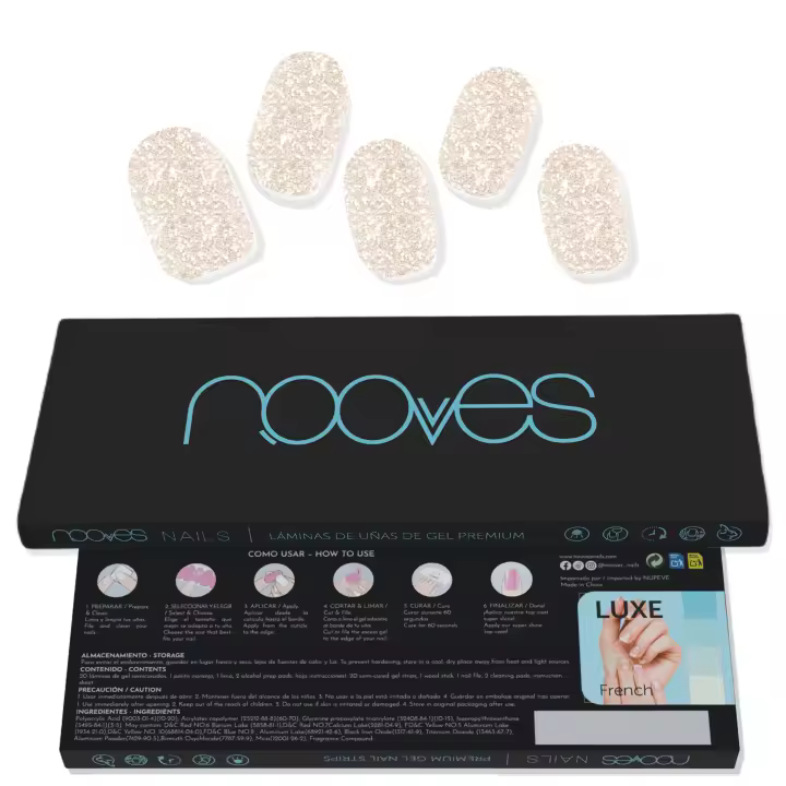 NOOVES NAILS Láminas de Uñas de Gel Precurado Premium - Diamant - Dorado  Tiras De Uñas De Gel Semicurado Pegatinas Uñas Semipermanente en Gel Gel Nail stickers Uñas de gel Pegatinas - 1