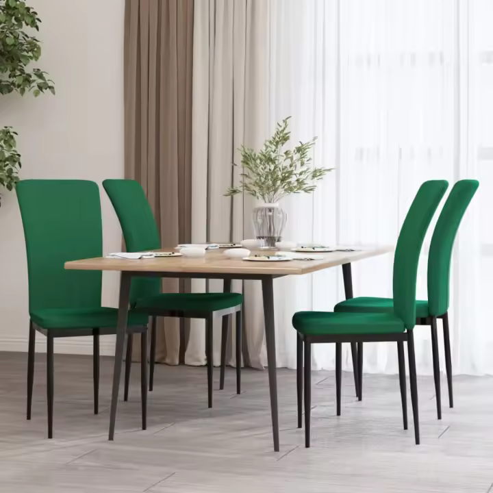 vidaXL Sillas de comedor 4 unidades terciopelo en color Rosa/Azul/Verde oscuro y más | cómodas modernas ergonómicas para comedor cocina salón hogar - 1