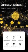 Lámpara Colgante De Rattan LED Para Navidad Y Ramadan Decoración De Fiesta Y Boda Al Aire Libre Cadena De Luces De Navidad - details 2