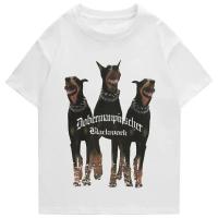 Camiseta Hip Hop Streetwear Para Mujer Con Estampado De Doberman Oversize Algodón Transpirable Ligera Protección Solar Secado Rápido Tees Casual - details 0
