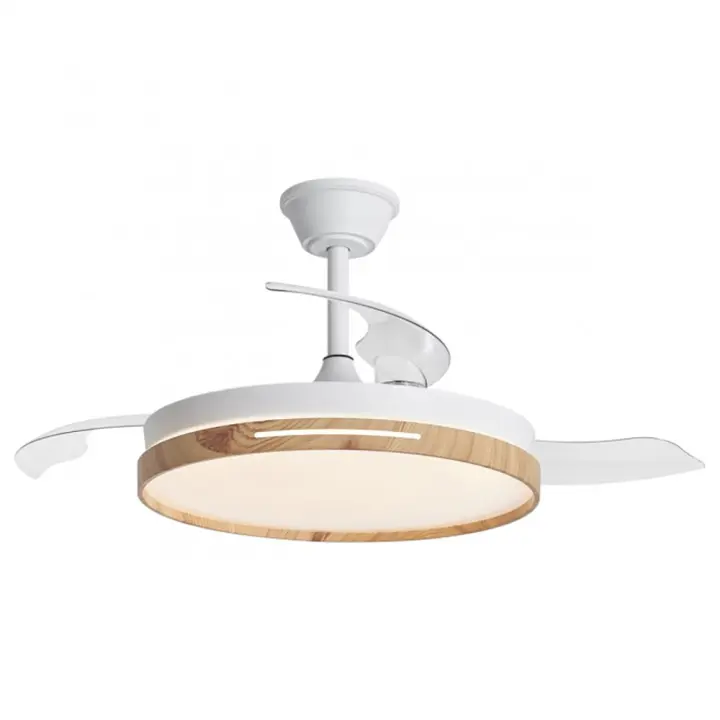 Ventilador Retráctil con Iluminación LED 3CCT 30W Motor DC, 36W Luz, Motor Silencioso DC130, 6 Velocidades, Blanco, Control Remoto, 3 Temperaturas de Color iotostark-LEDUNI - 1
