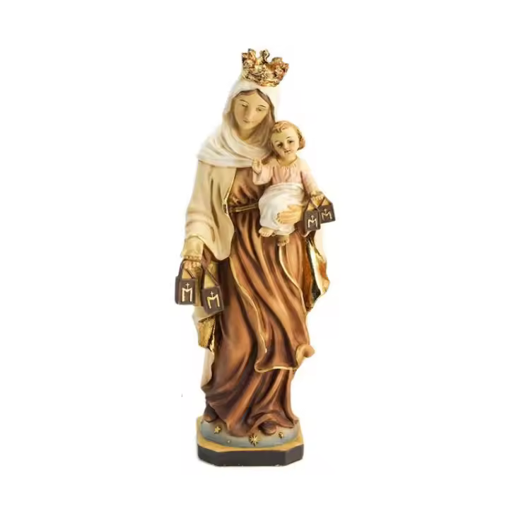DRW Figura Virgen del Carmen de resina pintada a mano de 20 cm - 1