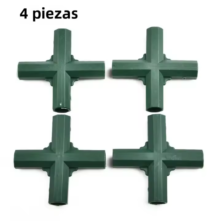 Conectores De Marco De Invernadero Plástico Verde 4Pcs 16mm Para Juntas De Paredes De Jardín Exterior Arco Iris DIY 3 Vías Adaptador De Estructura De Jardín - 1