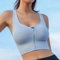 Sujetador Deportivo Para Mujer Talla Grande Con Cierre De Cremallera Estilo Explosivo Ajuste En La Espalda Protección Contra Golpes Malla Transpirable Para Yoga Y Fitness - details 0