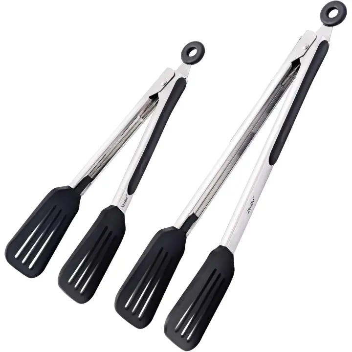 Juego de espátula, espátula de Cocina, Maple inoxidable y silicona de primera calidad | Utensilios antiadherentes resistentes al Calor de 600 °F para Cocinar, voltear y Cocinar - 1