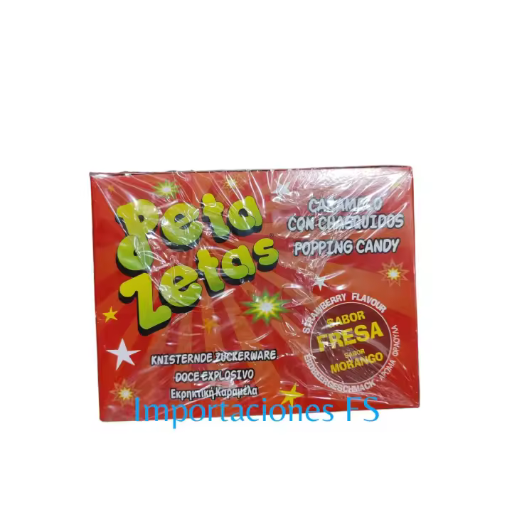 PETA ZETAS - CARAMELO CON CHASQUIDOS - POPPING CANDY - SABOR FRESA/MORANGO - 50 UD X 7 GR. - 1