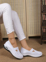 Zapatillas De Mujer En Color Sólido Transpirables Zapatillas Casuales De Verano De Bajo Térmico Tejidas Zapatos Casuales Para Mamá - details 10