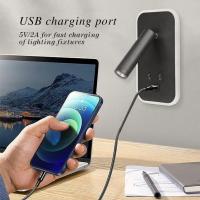 Lámpara De Pared LED Minimalista Con Encendido USB Y Control Dual Cabeza Giratoria 330° Para Iluminación Interior De Camas Pasillos - details 4