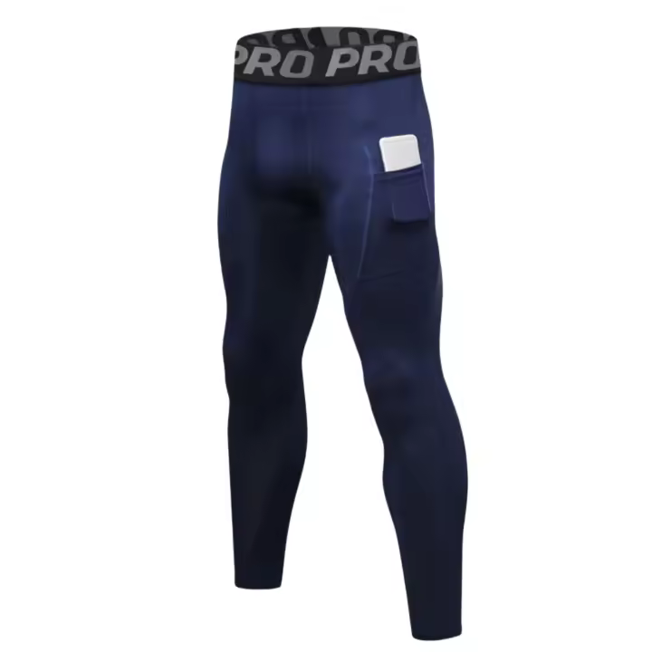 Pantalones De Entrenamiento Para Hombre Con Bolsillos Para Teléfonos Mallas Compresivas Húmedas Y Secas Térmicas Con Bolsillos Para Correr MOV - 1