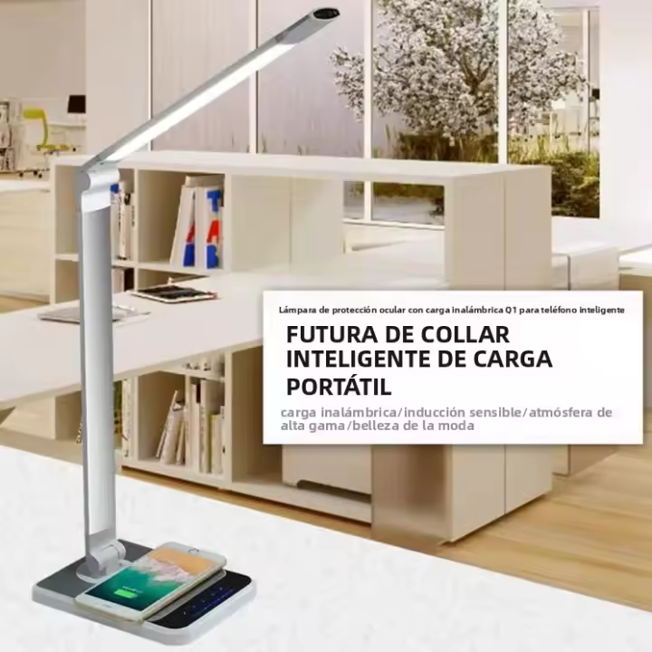Lámpara De Escritorio LED LAOPAO Con 72 Lámparas Bajo La Cubierta 3 Colores Carga Inalámbrica Toque Protección Ocular Con Timer - 1