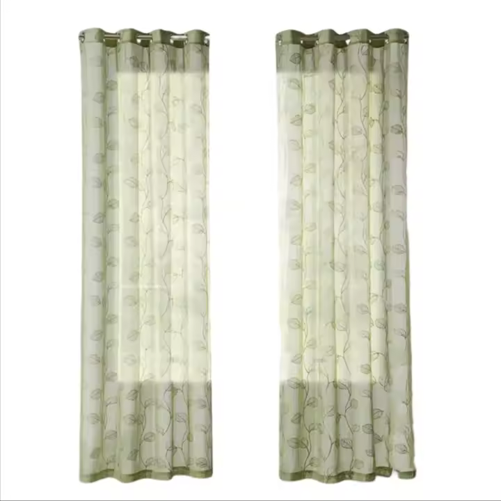 Cortina persianas verticales perforadas semi-opacas, cortinas bordadas simples - 1