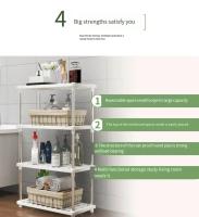 Estante De Piso Multicapa Para Cocina Y Baño Ecológico Resistente Al Rusticidad Organizador Práctico De Hogar Portátil - details 1