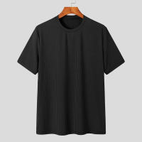 Camiseta De Verano Para Hombre Lujo Ligero Suéter De Lana Estilo Coreano Cuello Redondo Manga Larga Color Sólido Suave Básico Popular - details 10