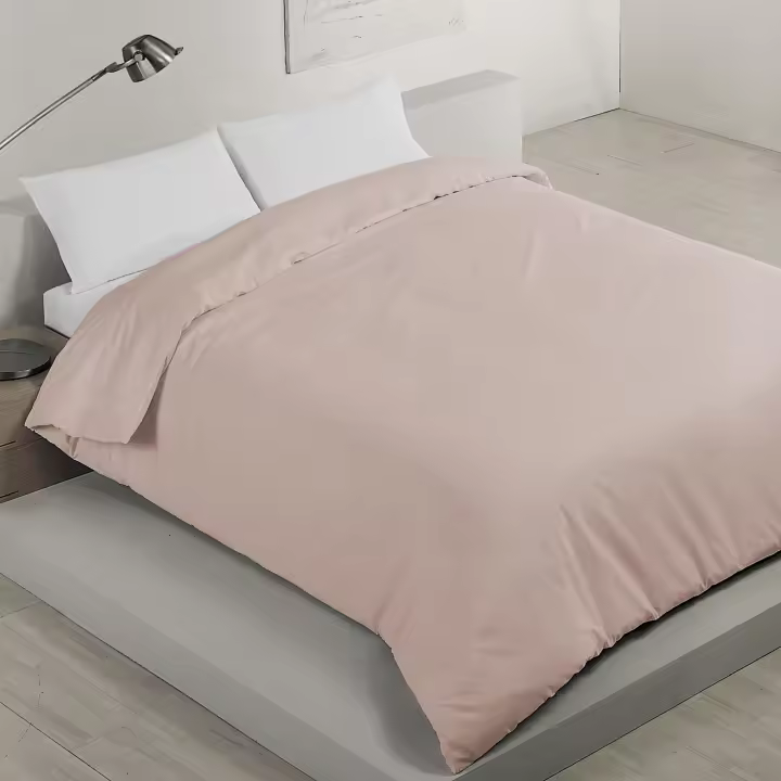 Manterol - Funda nórdica de algodón percal 200 hilos nude. Funda de tejido natural liso para los meses de invierno y entretiempo, resistente, duradero y de fácil planchado. - 1