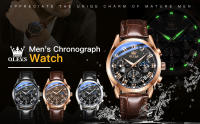Reloj De Cuarzo Para Hombre OLEVS 2871 Cronógrafo Resistente Al Agua Fase De La Luna Multifuncional Lujo Marca Reloj De Pulsera De Acero Inoxidable Con Manos Luminosas - details 0