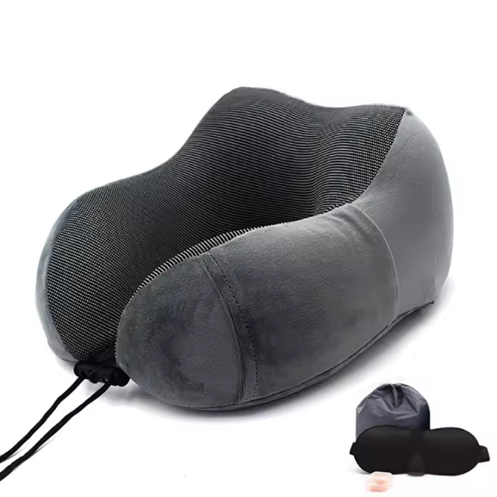 Almohada De Memoria Para El Cuello En Forma De U Soporte De Descanso Para Viaje Oficina Siesta Cervical Almohada De Viaje Suave - 1