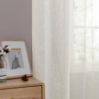 JINCHAN Cortinas Transparentes De 1 Panel Para Sala De Estar Y Dormitorio Efecto De Tela De Lino Cortina De Ventana Con Bolsa De Rodamiento Modernas Y Sencillas - details 18