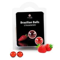 Brazilian Balls Sabor A Fresa Pack De 2 o 6 Unidades Secret Play Bolas Brasileñas Strawberry O Strawberries & Sparkling Wine A Base De Aceite Para Masaje Preliminares O Sexo Oral Aptas Penetración Anal Y Vaginal No Compatibles Con Preservativos De Látex - details 0