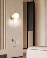 Lámpara De Pared LED De Vidrio Mate Con Interruptor De Enchufe Negro Y Oro G9 Para Pasillo Aisles Luz De Pared Moderna Para Cocina Comedor Dormitorio Foyer Estudio - details 11