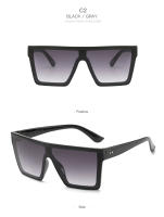 Gafas De Sol Retro Para Mujer Con Marco Grande UV400 Gradiente Negro Diseñador Un Pieza Ciclismo Polímero Transpirable Y Duradero - details 9