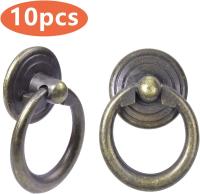 10 Tiradores de Aro para caja vintage de aleación de zinc, Tiradores de Aro para caja redondo, Tiradores de Aro Antiguos para muebles, muebles, Bronce Retro - details 1