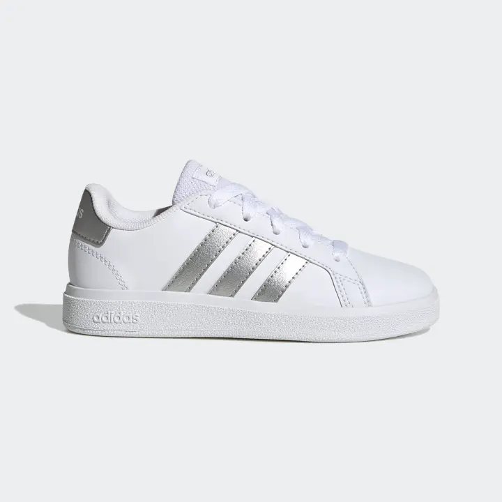 Zapatilla Junior Clasica Adidas grand Court V25 Blanco Plata Adzpjv2506Ad - 1