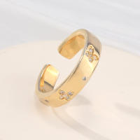 Encanto Anillo de lazo para mujer, estilo elegante, chapado en cobre de 14 quilates, con flor. - details 38