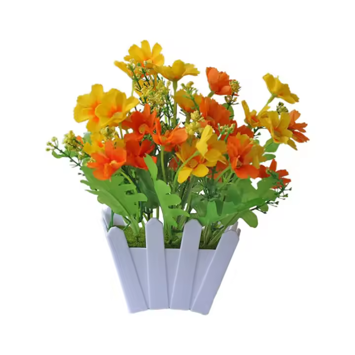 Marguerita Artificial Resistente Al Clima En Plástico Para Decoración De Bonsái En Balcones Flor Falsa Para Fiesta - 1