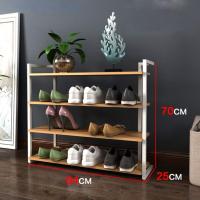 Multi-Capas Zapatero de Madera maciza Zapatero de metal Estante de Zapatos Hogar simple Zapatero de gran Capacidad (Color: Blanco) - details 0