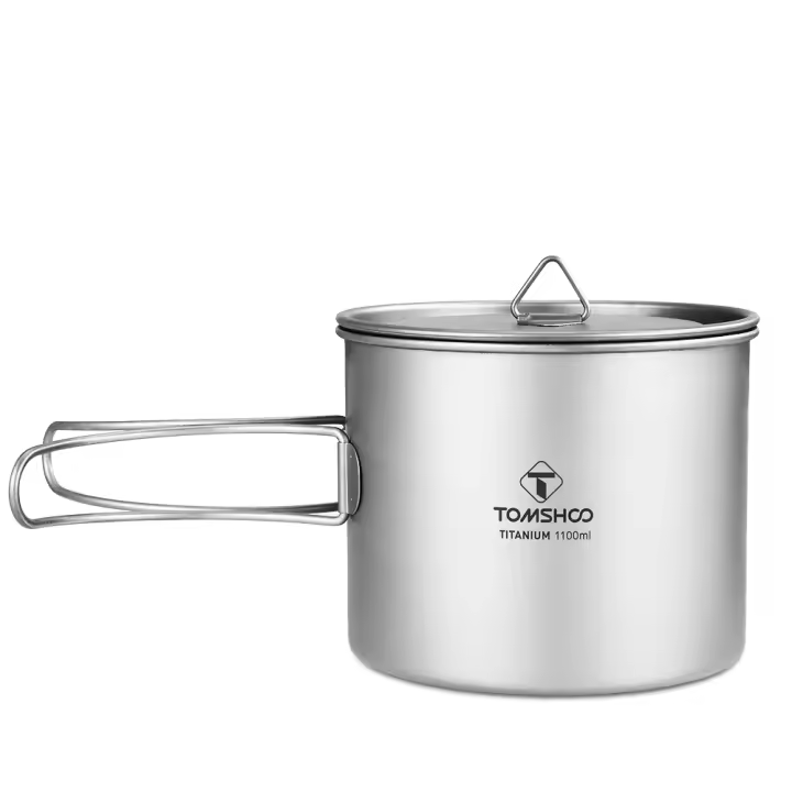 Tomshoo Taza De Titanio De 1100ml Para Camping Y Pícnic Con Tapa Vajilla De Camping Accesorios De Cocina Reutilizable - 1