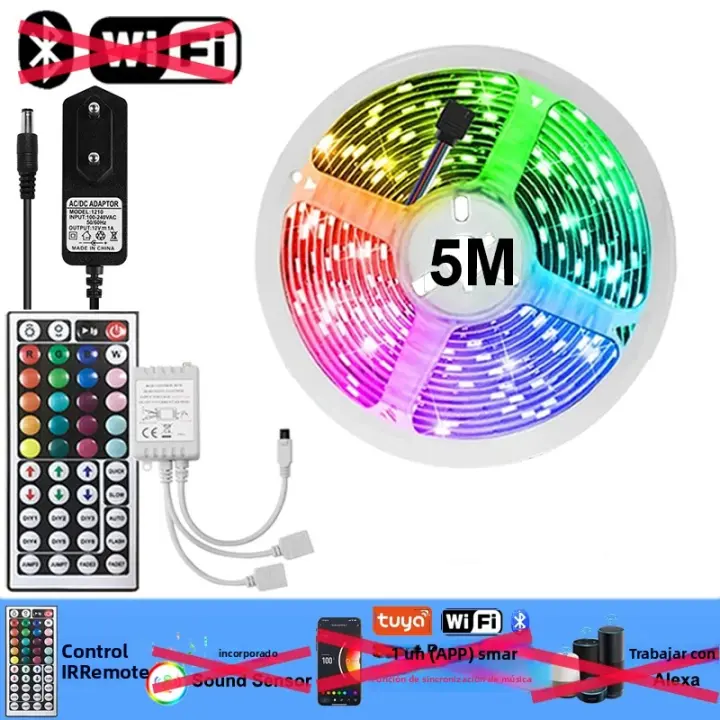 Tira De Luces LED WiFi Bluetooth RGB 10M 20M 12V Compatible Con Alexa Y Música Decoración Navideña Flexibles Para El Hogar - 1