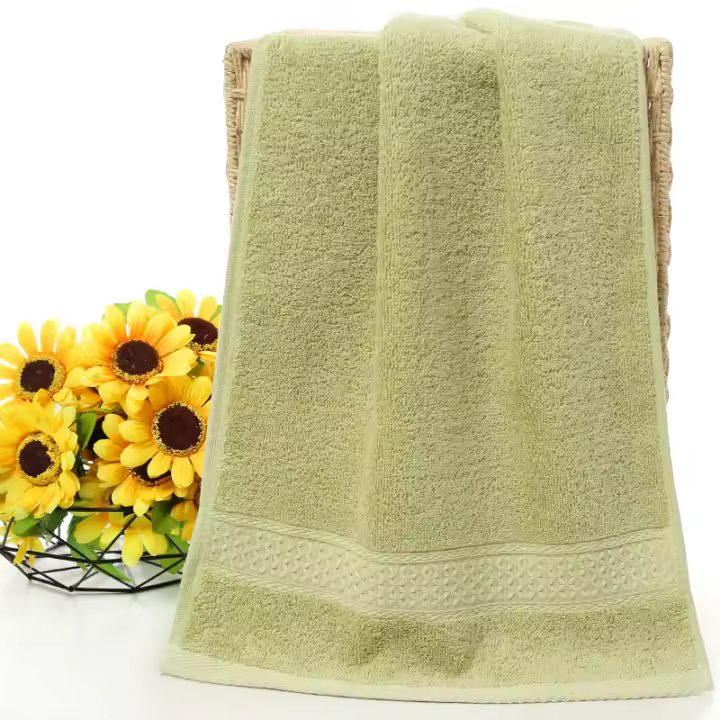 Toalla De Rostro De Algodón Suave Y Absorbente De Color Sólido 1 Pieza Uso Múltiple Para Baño De Hotel Toalla De Lavado - 1