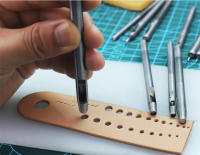 Kit De Perforación De Cuero Redondo QJH 10 Piezas Con Agujero Perforador De Metal Para Correa De Reloj Y Tela Herramienta Cortadora De Acero 0.5-5mm - details 7