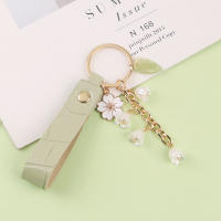 Llavero De Mujer Con Flor De Valenciano Verde PU Cuero Accesorio Para Coche Regalo De San Valentín Llavero De 1 Pieza - details 13
