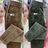 Pantalones Casuales Para Mujer Talla Grande Con Bolsillos Y Volantes Estilo Vintage Ajuste Suave Para Primavera Otoño Invierno - details 19