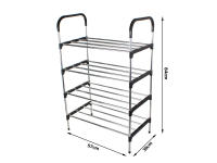 ZAPATERO 4 baldas VERK, estantería con estructura de metal y plástico Alto: 102cm Ancho: 57cm Profundidad: 30cm - details 1