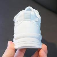 Zapatillas De Deporte Para Niños Y Niñas Blancas Transpirables Talla 26-37 Zapatos Deportivos Todoterreno Para Primavera Corrida Con Cordones Y Hebilla Material Superior De Cuero PU - details 3