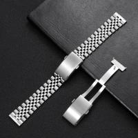 Correa De Reloj Watchdives 18mm 20mm 22mm Plata Seguridad Plegable Cierre De Acero Inoxidable Milled Reemplazo De Hebilla De Reloj - details 2