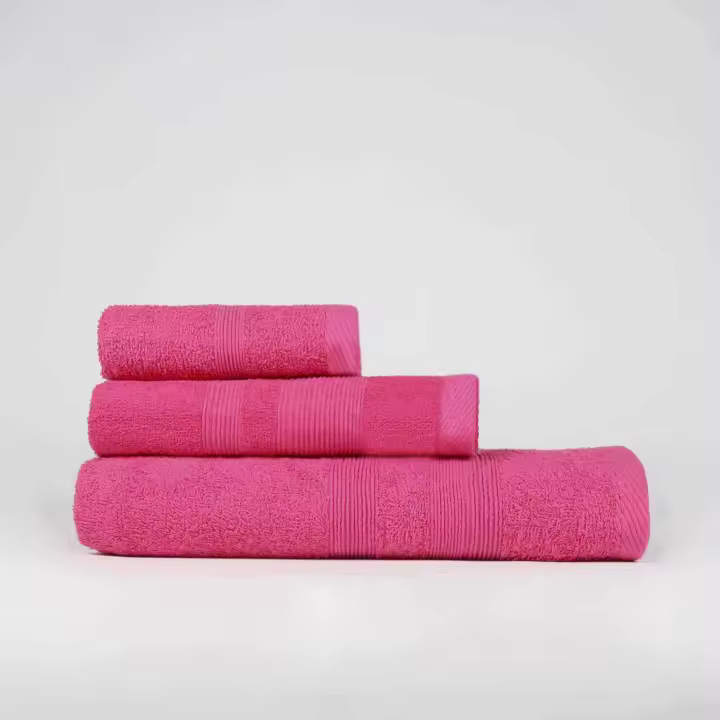 Juego de 3 Toallas Economic Fucsia LlarTextil -  A Eligir el Tamaño de la Toalla Grande. - 1