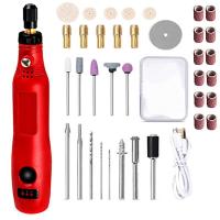 Mini Taladro Eléctrico Recargable Para Grabado Y Polido De Frutas Como Duraznos Máquina De Corte Y Grindjeo Pequeño Para DIY En El Hogar - details 12