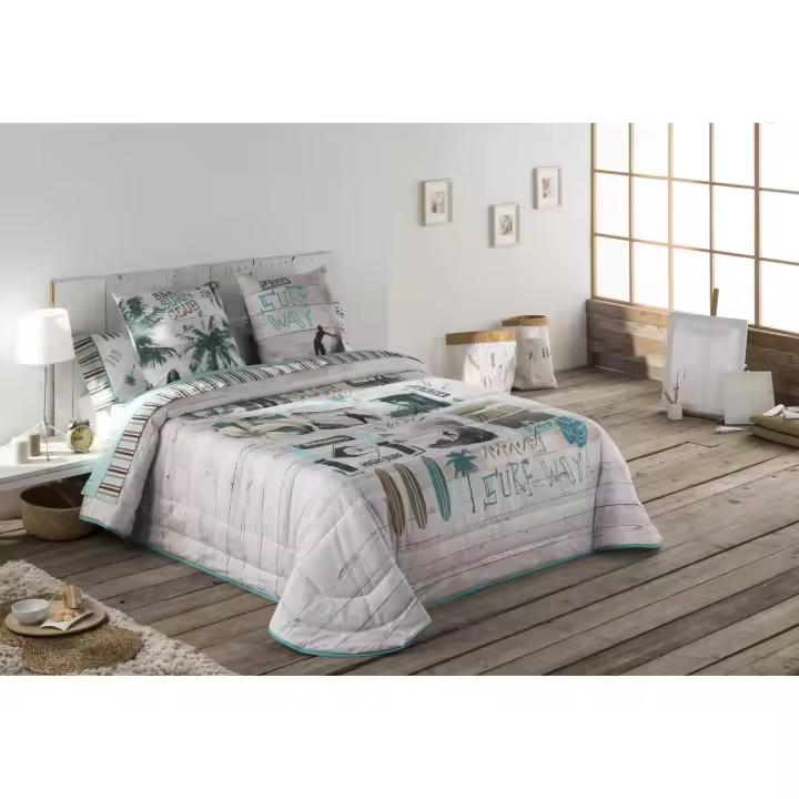 JVR - Colcha Bouti modelo SURF  - Tejido 100% Algodón - Estampado digital - Cama 80/90/105/135/150 - Fabricado en España - 1