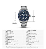 Reloj Mecánico PAGANI DESIGN BB58 Para Hombre Resistente Al Agua Con Movimiento NH35 De Lujo Acero Inoxidable Y Cristal De Zafiro PD-1671 - details 4