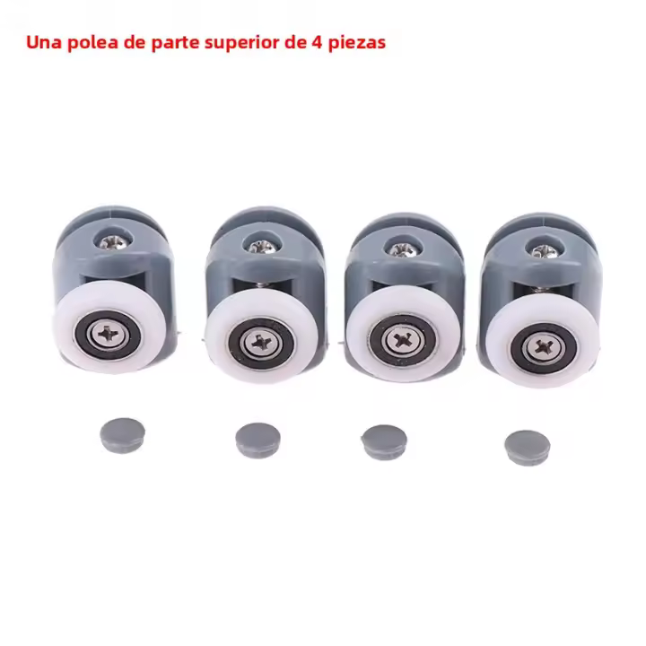 4Pcs Carriles Para Ducha Cabinas De Ducha Rodillos De Carril Ruedas De Pulido Para Baño Material Plástico Nuevo - 1