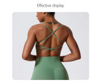 Sudadera Deportiva Para Mujer De Terciopelo Suave Alta Elasticidad Y Secado Rápido Cross Back Yoga Running Fitness Workout - details 0