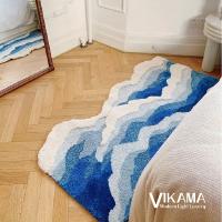 VIKAMA Alfombra De Lado Para Dormitorio Estilo Oceánico Con Ondas Suave Y Cálida Para Niñas Fácil De Limpia Antideslizante Y Resistente Al Desvanecimiento - details 5